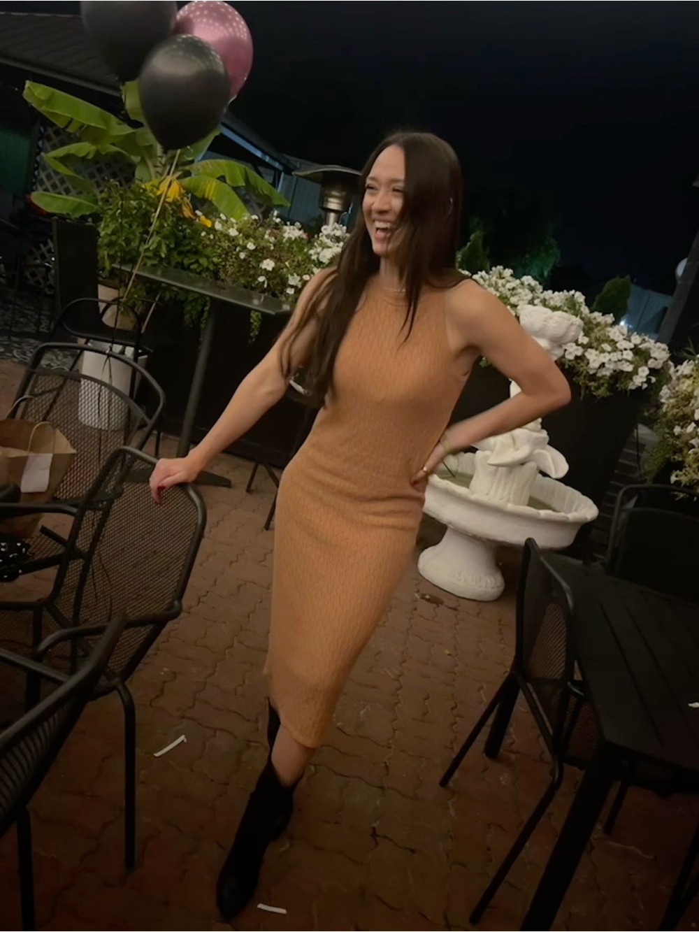 House of Harlow 1960 Ribbed Maxi Dress Skirt in Dusty Rose - Picture 10 of 10